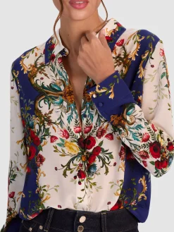Alice and Olivia BLOUSES*WILLA SILK BLOUSE GILDED ROSE