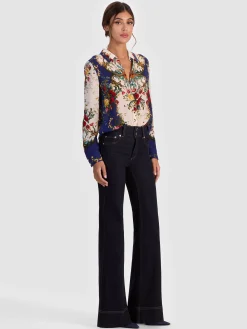 Alice and Olivia BLOUSES*WILLA SILK BLOUSE GILDED ROSE