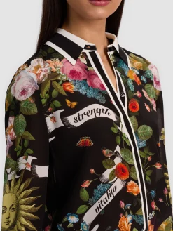 Alice and Olivia BLOUSES*WILLA SILK BLOUSE MIDNIGHT BLUE