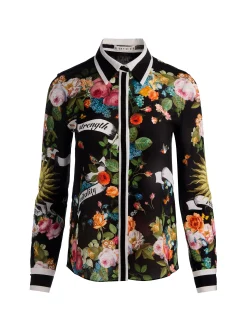 Alice and Olivia BLOUSES*WILLA SILK BLOUSE MIDNIGHT BLUE