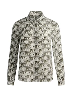 Alice and Olivia BLOUSES*WILLA STACEFACE SILK BLOUSE VISIONARY