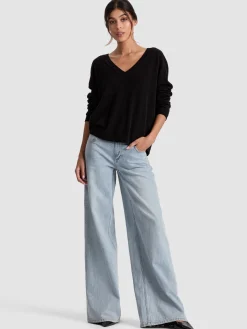 Alice and Olivia PULLOVERS*WILLIAMS CASHMERE PULLOVER ECRU