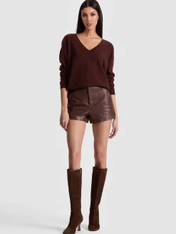 Alice and Olivia PULLOVERS*WILLIAMS CASHMERE PULLOVER BLACK