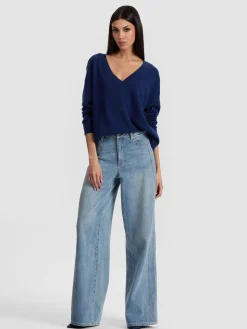 Alice and Olivia PULLOVERS*WILLIAMS CASHMERE PULLOVER INDIGO