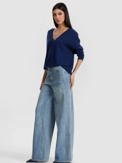 Alice and Olivia PULLOVERS*WILLIAMS CASHMERE PULLOVER INDIGO