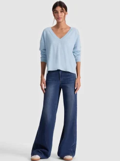 Alice and Olivia PULLOVERS*WILLIAMS CASHMERE PULLOVER EMPRESS BLOOM OFF WHITE