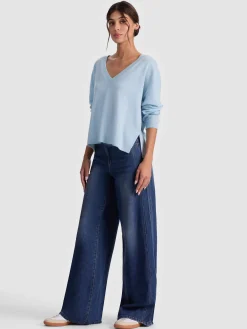 Alice and Olivia PULLOVERS*WILLIAMS CASHMERE PULLOVER EMPRESS BLOOM OFF WHITE