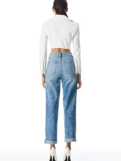 Alice and Olivia JACKETS*YARDLEY VEGAN JACKET MAYA CHARCOAL BLACK