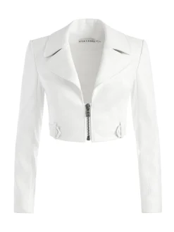 Alice and Olivia JACKETS*YARDLEY VEGAN JACKET MAYA CHARCOAL BLACK